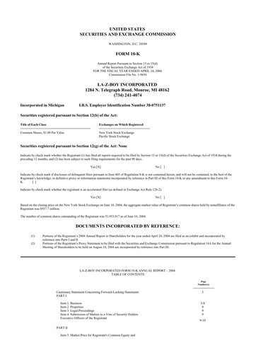 Thumbnail La-Z-Boy
 10-K Annual Report 