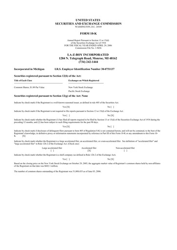 Thumbnail La-Z-Boy
 10-K Annual Report 