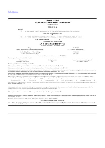 Thumbnail La-Z-Boy
 10-K Annual Report 2021