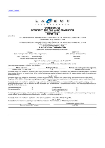 Thumbnail La-Z-Boy
 10-Q Quarterly Report FY2025 