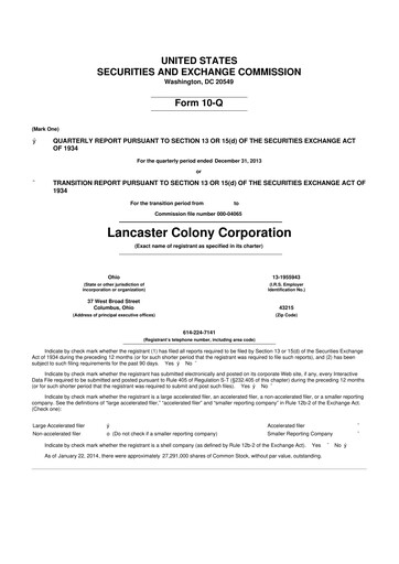 Thumbnail The Marzetti Company 10-Q Quarterly Report FY2014 