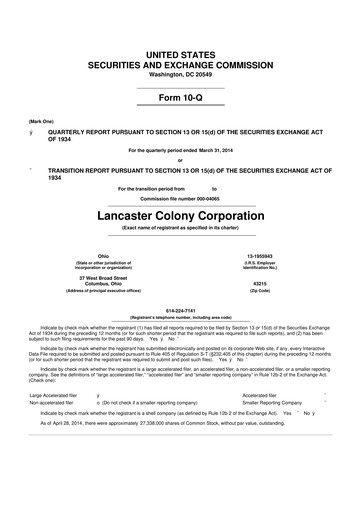 Thumbnail The Marzetti Company 10-Q Quarterly Report FY2014 