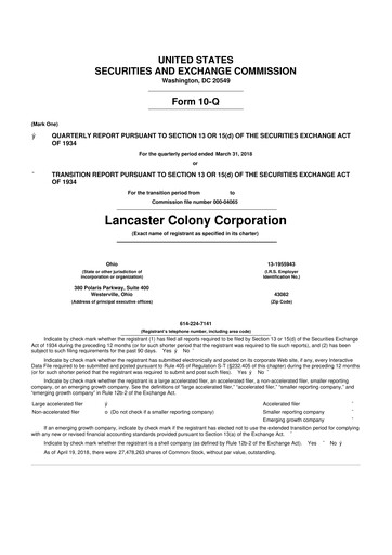 Thumbnail The Marzetti Company 10-Q Quarterly Report FY2018 