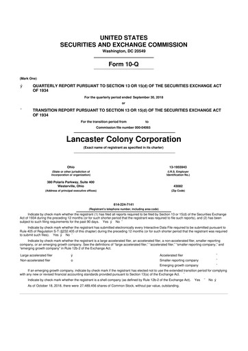 Thumbnail The Marzetti Company 10-Q Quarterly Report FY2019 