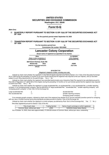 Thumbnail The Marzetti Company 10-Q Quarterly Report FY2021 