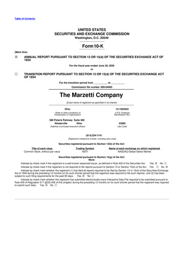 Thumbnail The Marzetti Company 10-K Annual Report 2026