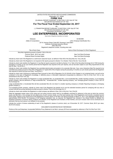 Thumbnail Lee Enterprises
 10-K Annual Report 2017