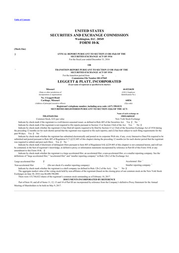 Thumbnail Leggett & Platt

 10-K Annual Report 2016