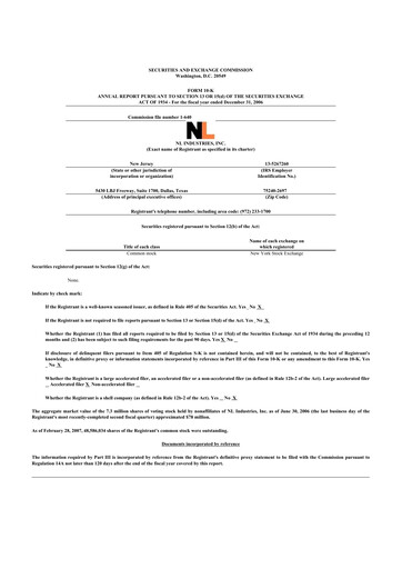 Thumbnail NL Industries 10-K Annual Report 