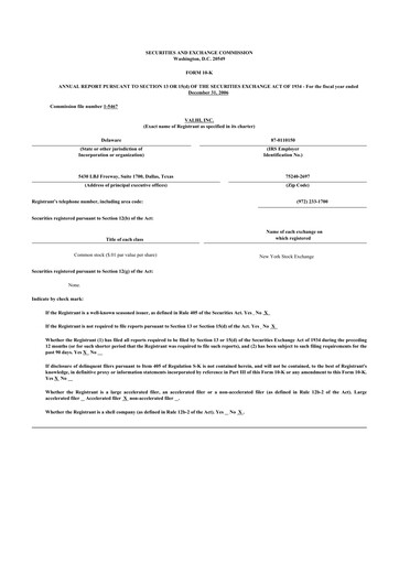 Thumbnail Valhi 10-K Annual Report 