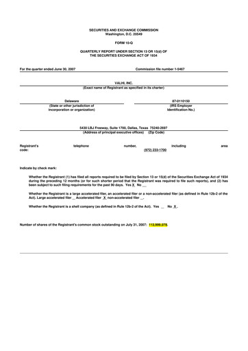 Thumbnail Valhi 10-Q Quarterly Report FY 