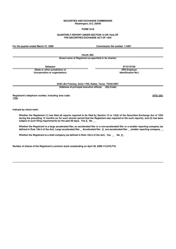 Thumbnail Valhi 10-Q Quarterly Report FY 