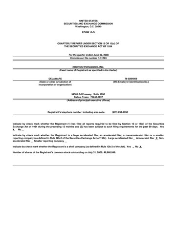 Thumbnail Kronos Worldwide 10-Q Quarterly Report FY 