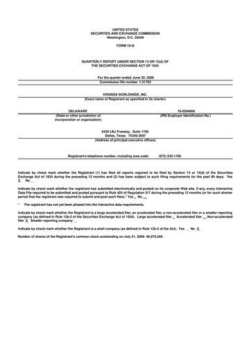 Thumbnail Kronos Worldwide 10-Q Quarterly Report FY 