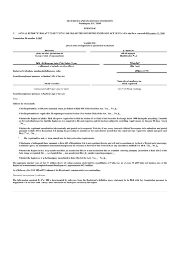 Thumbnail Valhi 10-K Annual Report 