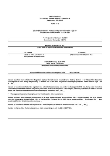 Thumbnail Kronos Worldwide 10-Q Quarterly Report FY 
