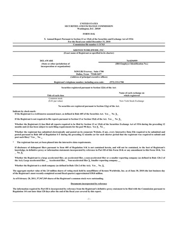 Thumbnail Kronos Worldwide 10-K Annual Report 