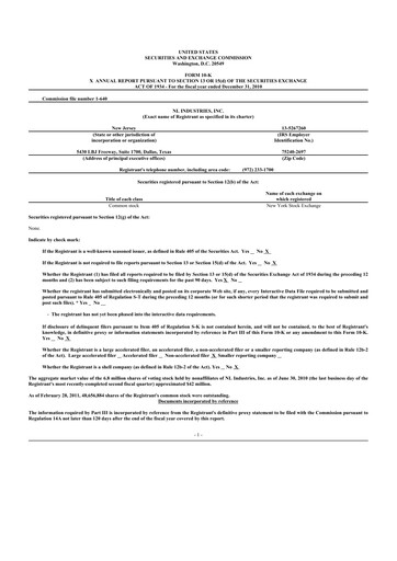 Thumbnail NL Industries 10-K Annual Report 