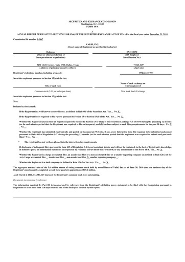 Thumbnail Valhi 10-K Annual Report 