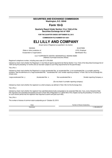 Vorschaubild Eli Lilly 10-Q Quartalsbericht 2013 