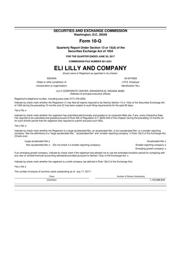 Vorschaubild Eli Lilly 10-Q Quartalsbericht 2017 