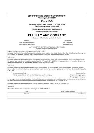 Vorschaubild Eli Lilly 10-Q Quartalsbericht 2017 