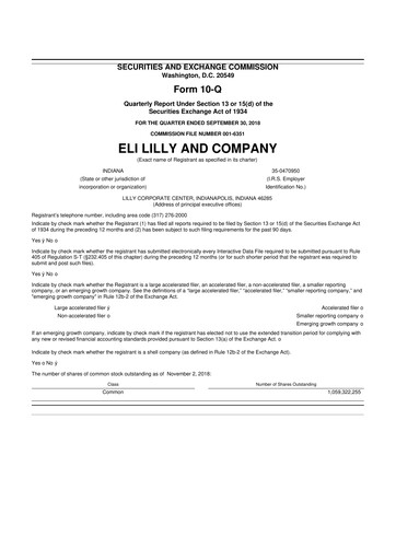 Vorschaubild Eli Lilly 10-Q Quartalsbericht 2018 