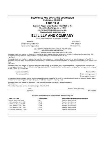 Vorschaubild Eli Lilly 10-Q Quartalsbericht 2019 