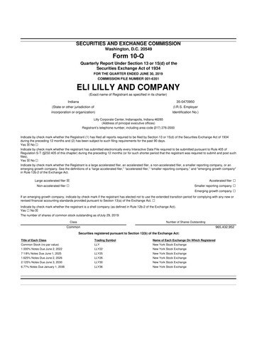 Vorschaubild Eli Lilly 10-Q Quartalsbericht 2019 