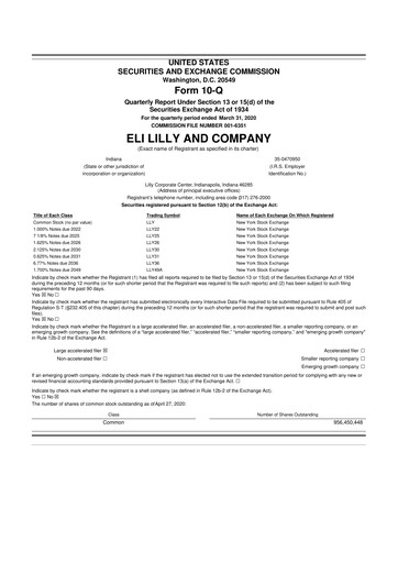 Vorschaubild Eli Lilly 10-Q Quartalsbericht 2020 