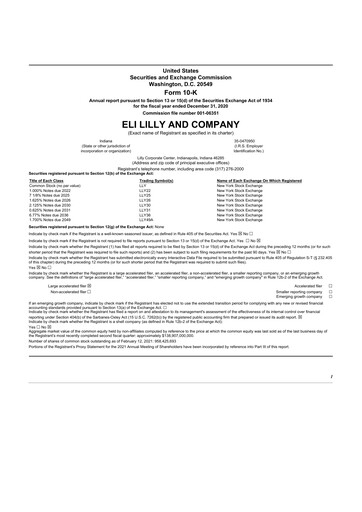 Thumbnail Eli Lilly 10-K Annual Report 2020