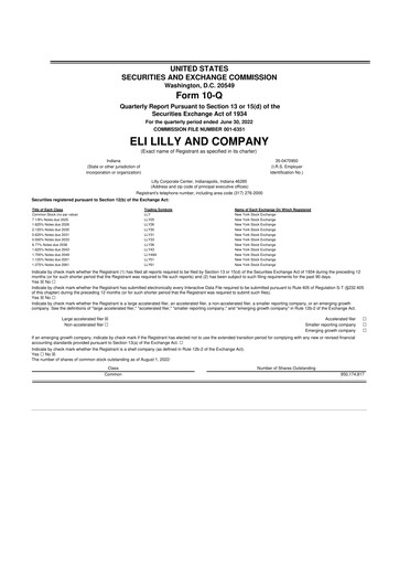 Vorschaubild Eli Lilly 10-Q Quartalsbericht 2022 