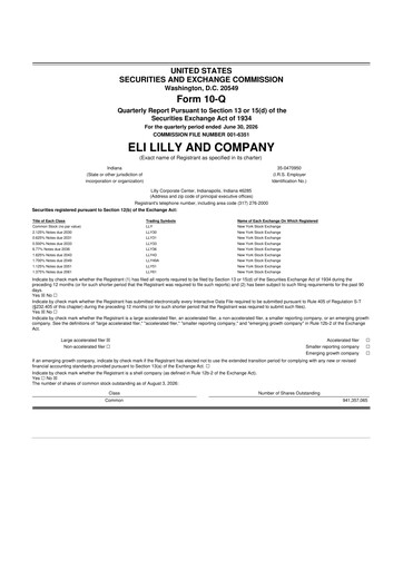 Miniature Eli Lilly 10-Q Rapport trimestriel 2026 