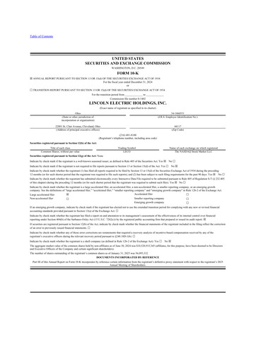 Thumbnail Lincoln Electric
 10-K Annual Report 2024