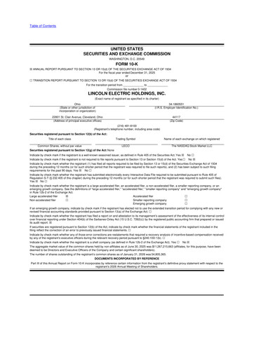 Thumbnail Lincoln Electric
 10-K Annual Report 2025