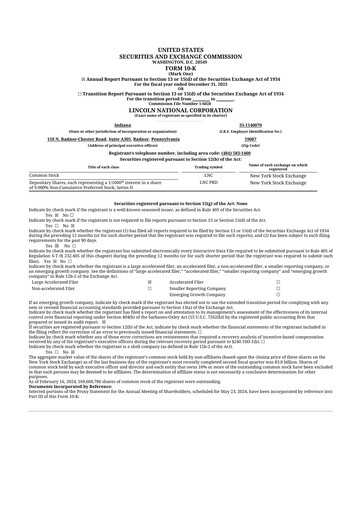 Thumbnail Lincoln National Corporation 10-K Annual Report 2023