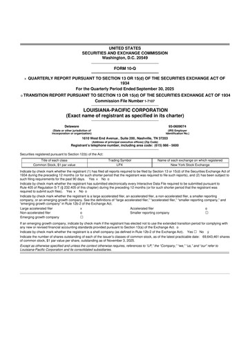 Thumbnail Louisiana-Pacific
 10-Q Quarterly Report FY2025 