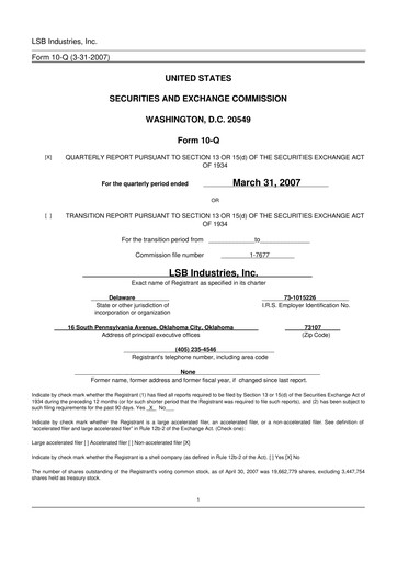 Thumbnail LSB Industries 10-Q Quarterly Report FY 