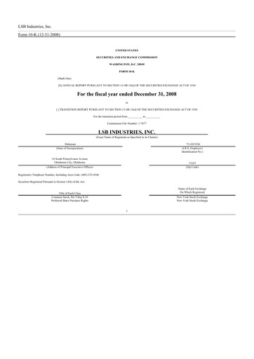 Thumbnail LSB Industries 10-K Annual Report 