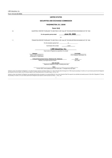 Thumbnail LSB Industries 10-Q Quarterly Report FY 