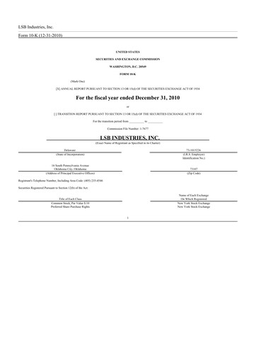 Thumbnail LSB Industries 10-K Annual Report 