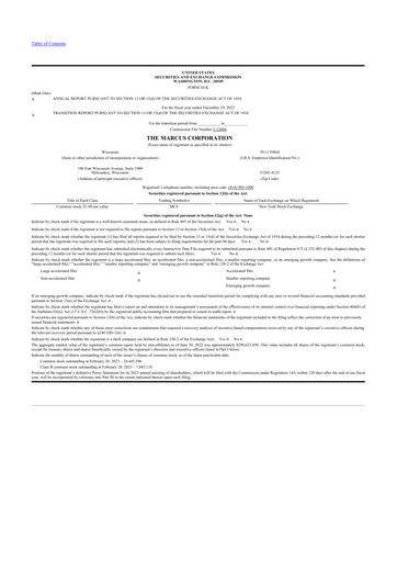 Vorschaubild Marcus Corporation
 10-K Jahresbericht 2022