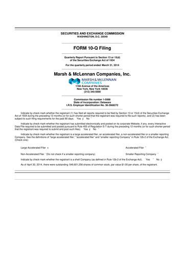Thumbnail Marsh & McLennan Companies 10-Q Quarterly Report FY2014 