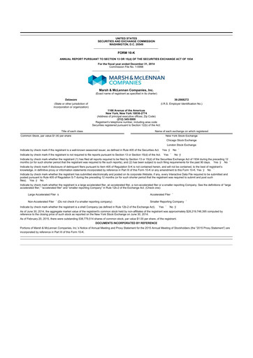 Thumbnail Marsh & McLennan Companies 10-K Annual Report 2014
