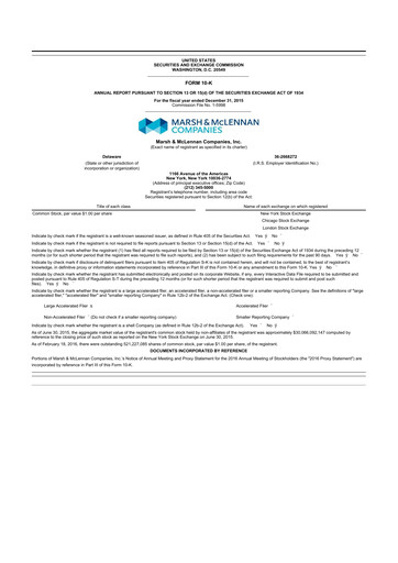 Thumbnail Marsh & McLennan Companies 10-K Annual Report 2015