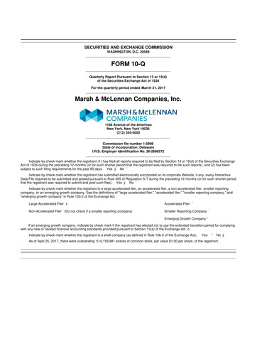 Thumbnail Marsh & McLennan Companies 10-Q Quarterly Report FY2017 