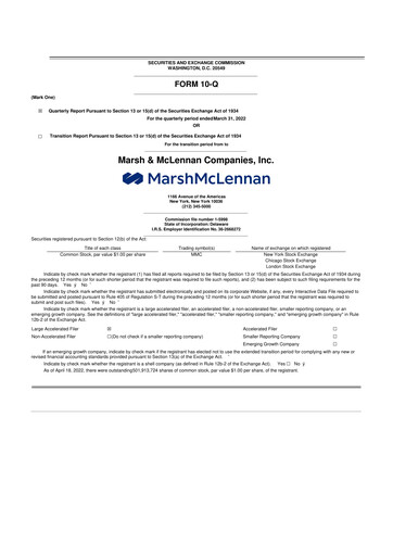 Thumbnail Marsh & McLennan Companies 10-Q Quarterly Report FY2022 