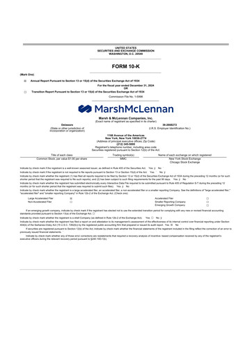 Thumbnail Marsh & McLennan Companies 10-K Annual Report 2024