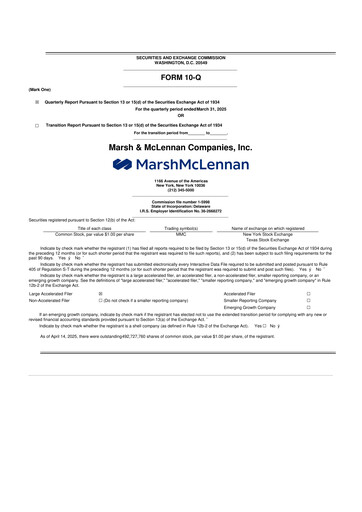 Thumbnail Marsh & McLennan Companies 10-Q Quarterly Report FY2025 