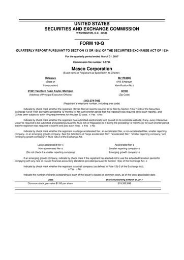 Thumbnail Masco 10-Q Quarterly Report FY2017 